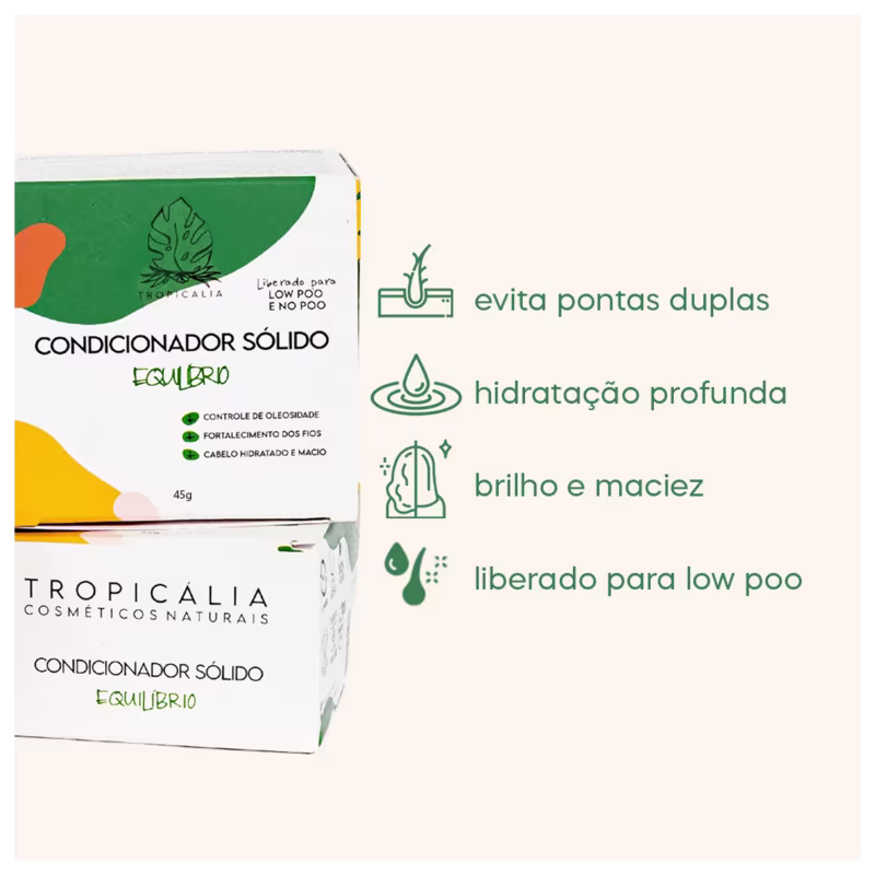 Kit Tropicália Cosméticos Naturais Equilíbrio Essential Duo Sólidos (2 Produtos)