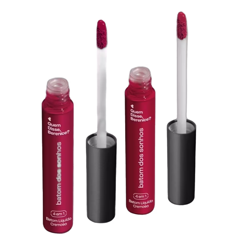 Combo Batom Líquido Cremoso dos Sonhos: Rosa Energia 5ml + Vinho Otimismo 5ml QDB