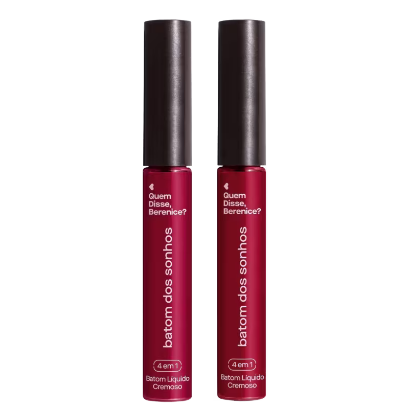 Combo Batom Líquido Cremoso dos Sonhos: Rosa Energia 5ml + Vinho Otimismo 5ml QDB