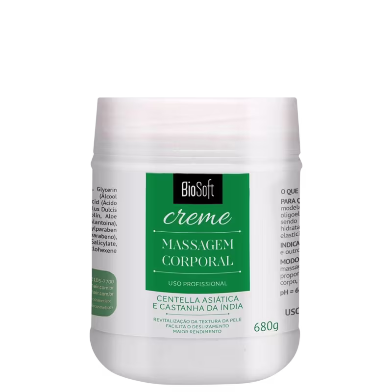 Bio Soft Centella Asiática e Castanha da Índia - Creme de Massagem Corporal 680g