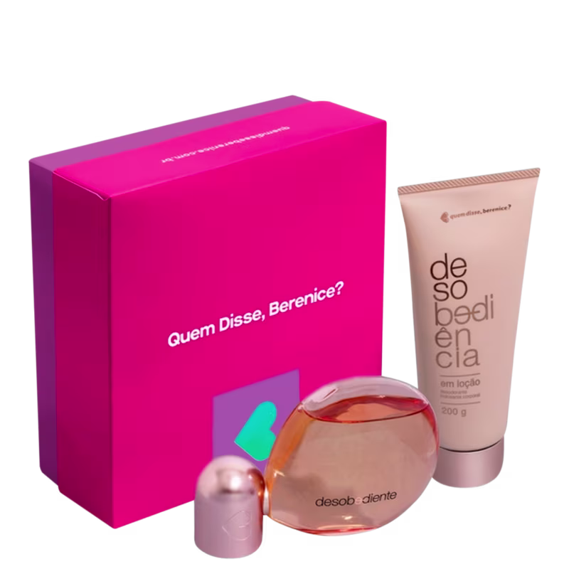 Combo Presente Desobediente : Eau de Parfum 100ml + Loção Hidratante Corporal Desobediência 200g + Caixa Presente QDB