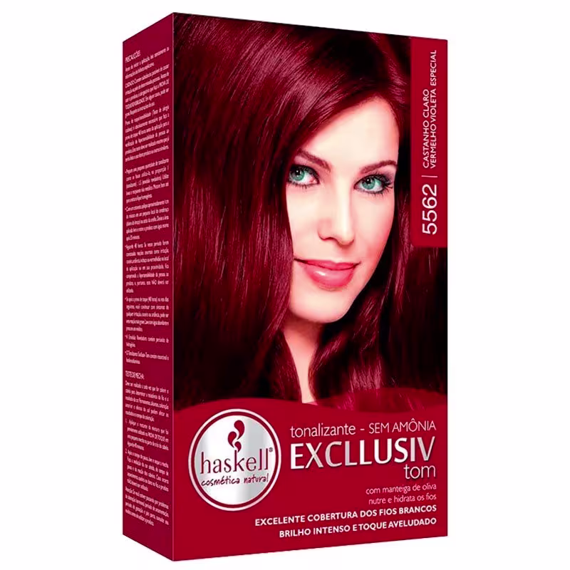 Tonalizante Haskell Excllusiv Tom 5562 Castanho Claro Vermelho Violeta Especial