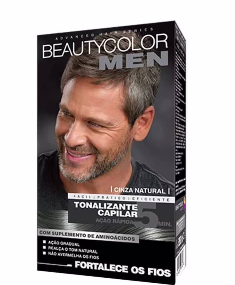 Beautycolor Men Kit Tonalizante Capilar Sem Amônia Cinza Natural