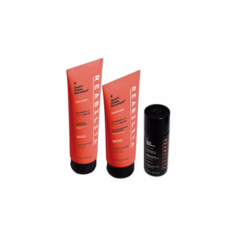 Combo Reabilita: Shampoo 250ml + Sérum Capilar Acidificante 90ml + Condicionador 200ml QDB