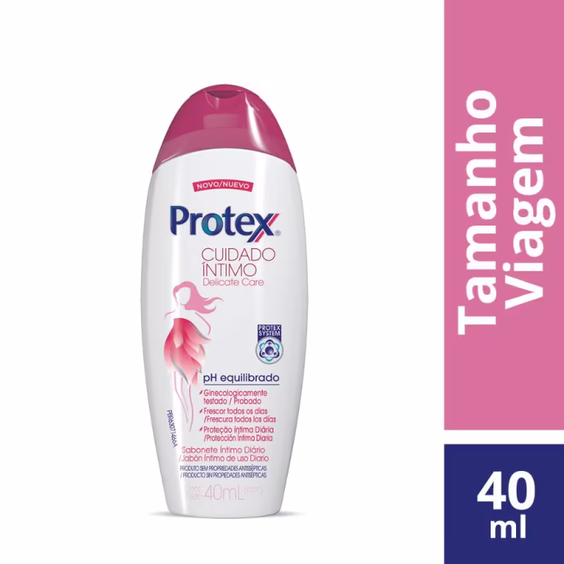 Kit Sabonete Íntimo Líquido Protex Delicate Care 40ml com 12 unidades