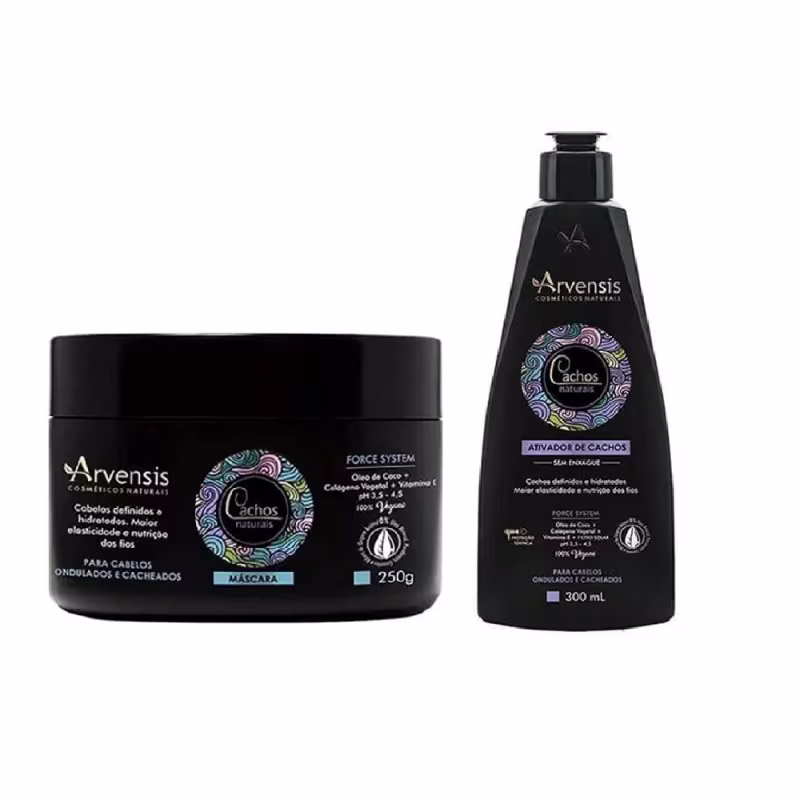 Kit Arvensis Cosméticos Naturais Cachos Naturais Ondulados e Cacheados (2 Produtos)