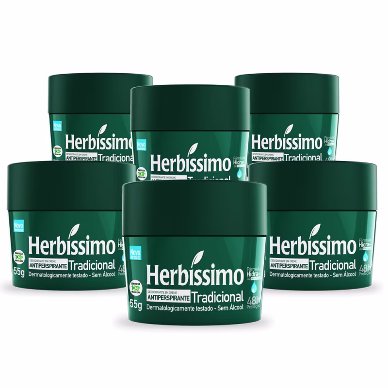 Herbíssimo Tradicional - Desodorante em Creme 6x55g