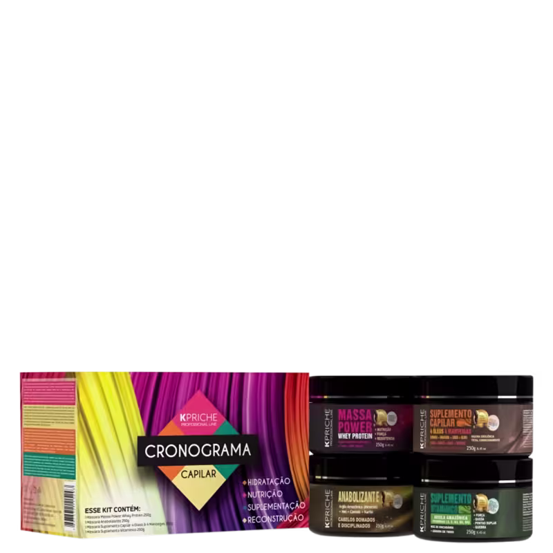 Kit Kpriche Professional Cronograma Capilar Squad (4 Produtos)