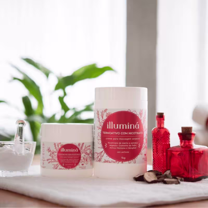 Malyks Cosméticos Illuminá Termoativo com Nicotinato - Creme para Massagem Estética 500g