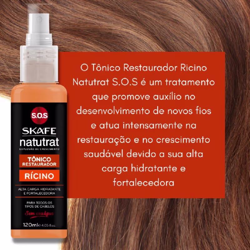 Skafe Natutrat S.O.S. Restaurador de Fios Rícino - Tônico Capilar 120ml