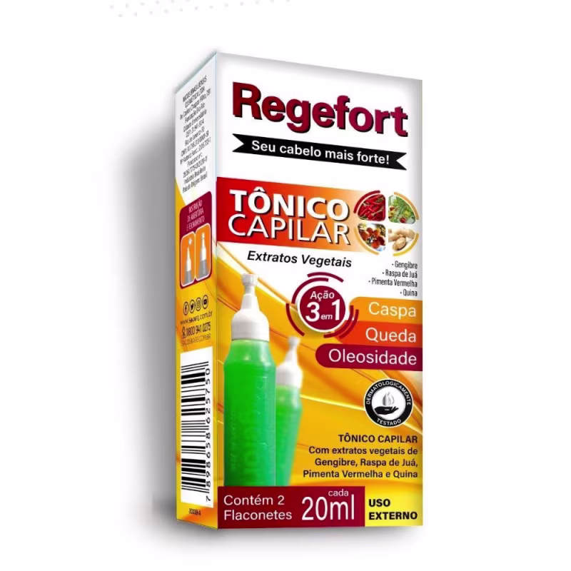 Skafe Regefort  Extratos Vegetais 3 em 1 - Tônico Capilar (2 Unidades)