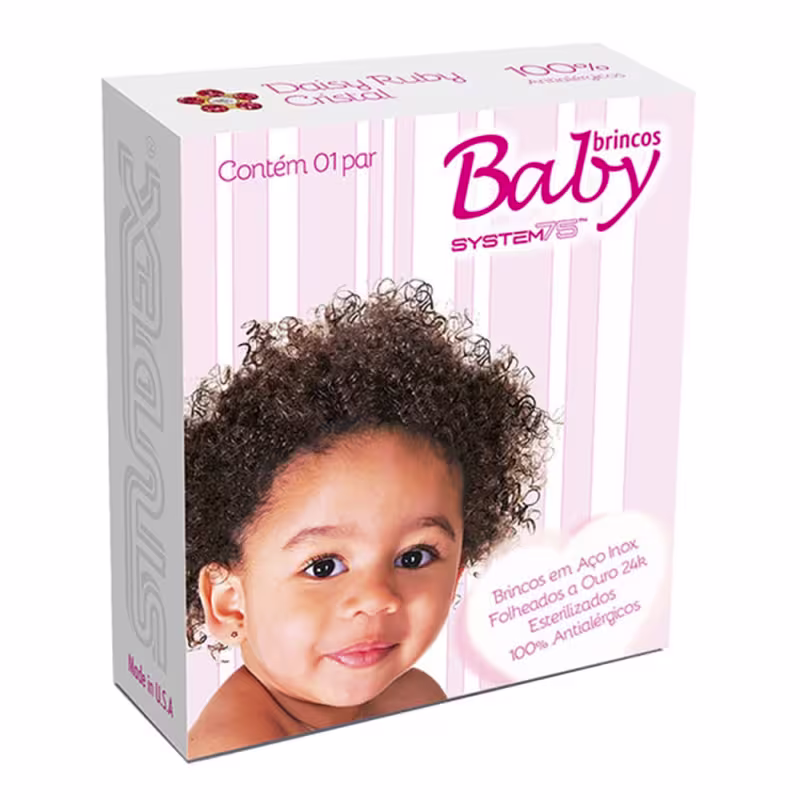 Brinco Studex Baby Daisy Ruby Cristal