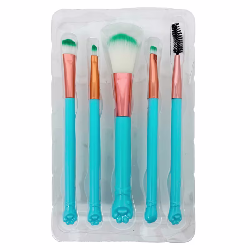 Kit com 05 Pincéis para Maquiagem Gatinho Ruby Anjo RA-087
