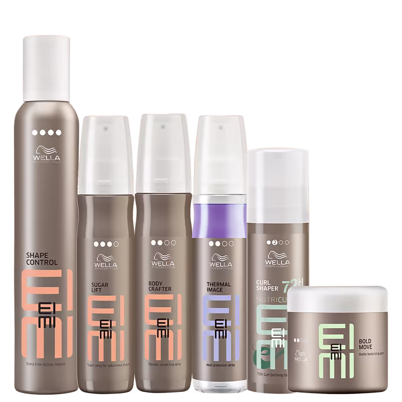 Kit Wella Professionals EIMI Textura Volume Curl Pasta Control Thermal (6 produtos)