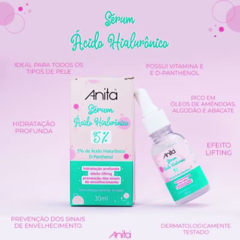 Anita Ácido Hialurônico 5% - Sérum Facial 30ml