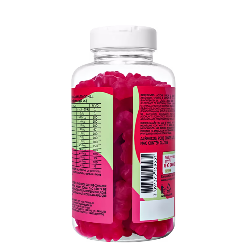Blow Gummies Hair Melancia - Suplemento Alimentar (60 Cápsulas)
