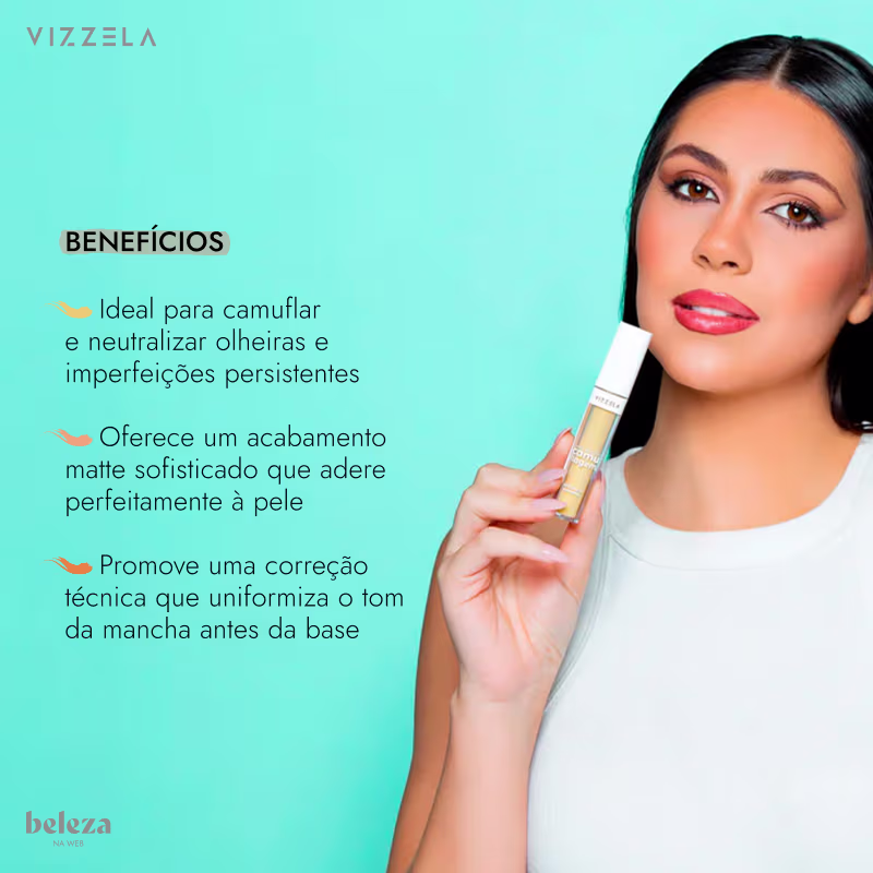 Benefícios: Ideal para camuflar e neutralizar olheiras e imperfeições persistentes; Oferece um acabamento matte sofisticado que adere perfeitamente à pele; Promove uma correção técnica que uniformiza o tom da mancha antes da base.