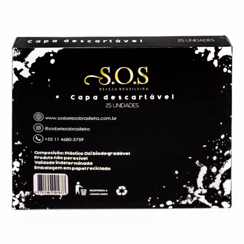 Capa Química para Tintura e Corte (Exclusive) - 1,20 cm X 1,30 cm  - Caixa com 25 unidades - Sos Beleza Brasileira