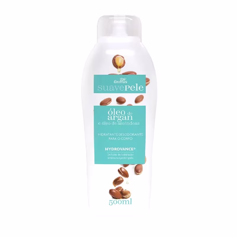 Griffus Suave Pele Hidratante Corporal Óleo de Argan e Óleo de Amêndoas 500ml
