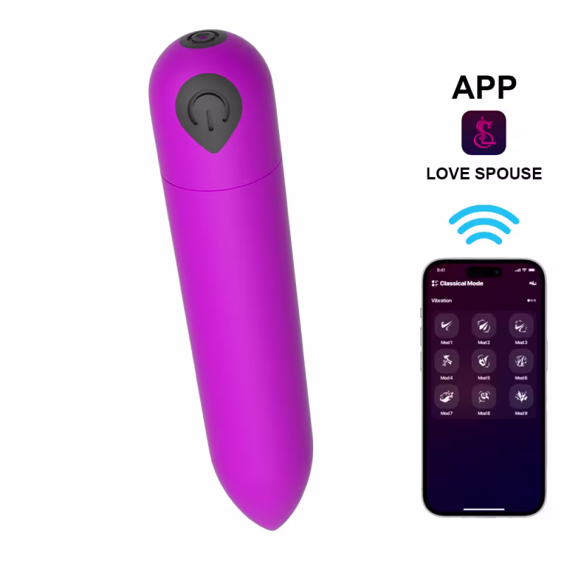 Vibrador Bullet Inteligente 10 Modos, Controle Via App e Recarregável Cor Roxo