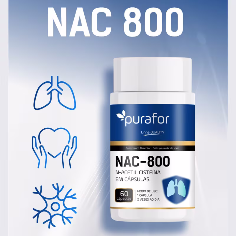 NAC 800 Purafor – N-Acetil Cisteína 800mg Saúde Respiratória