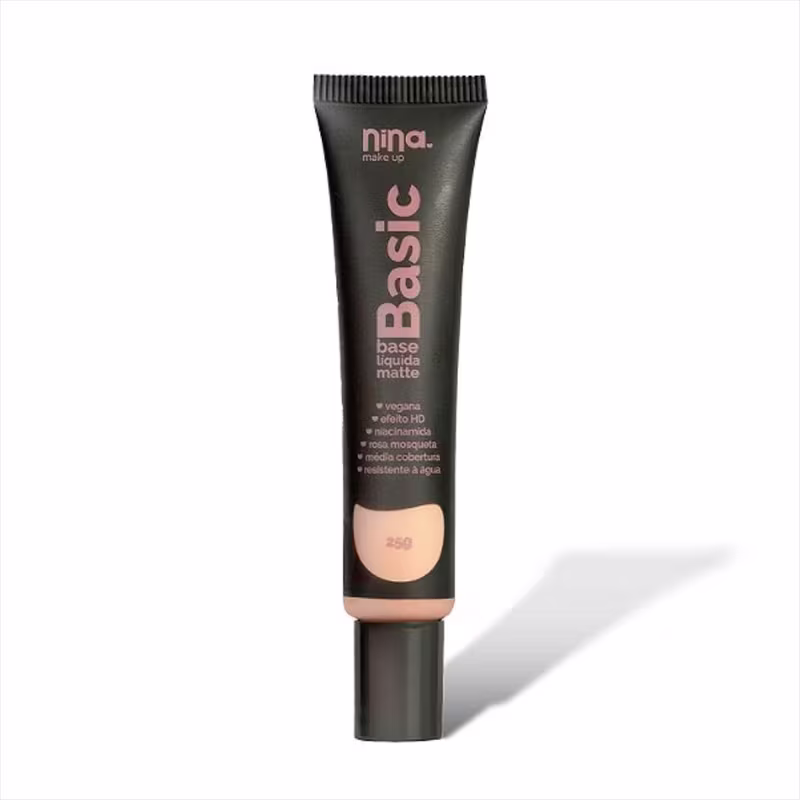 Kit Nina Makeup Base Líquida Basic+Pó Solto Instant Cor 2