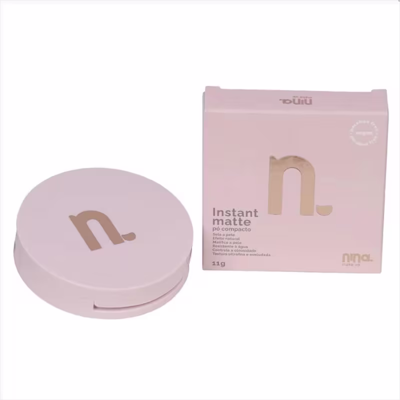 Kit Nina Makeup Base Líquida Basic e Pó Comapcto Instant Cor 2
