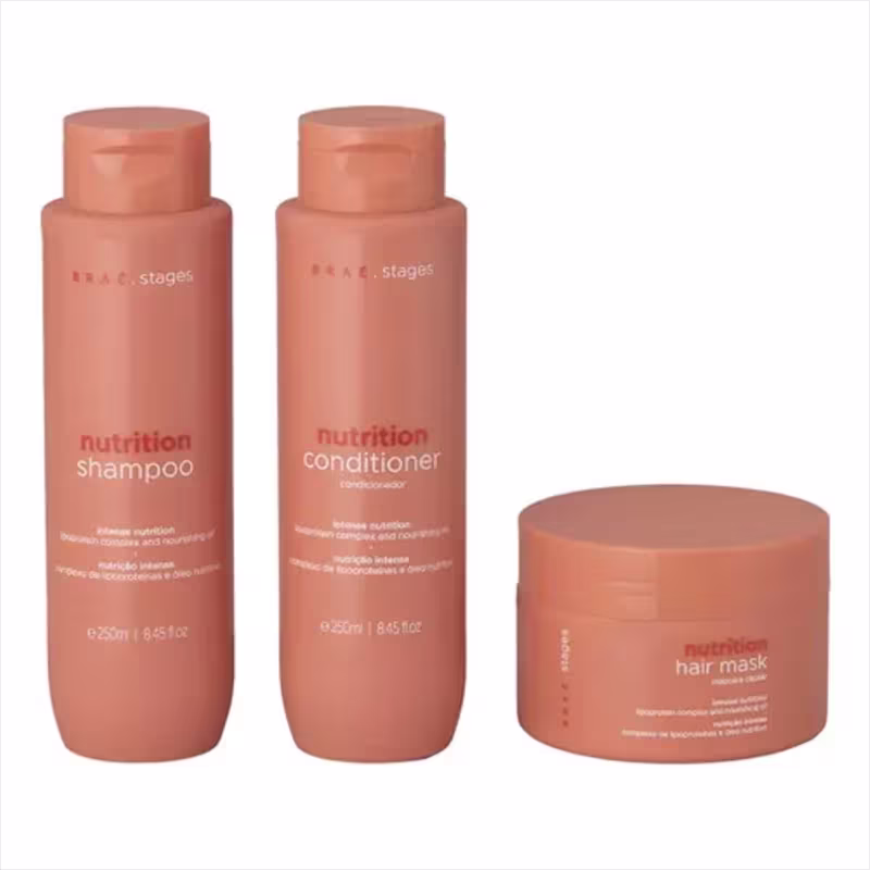 Kit Braé Stages Nutrição Shampoo e Condicionador e Máscara