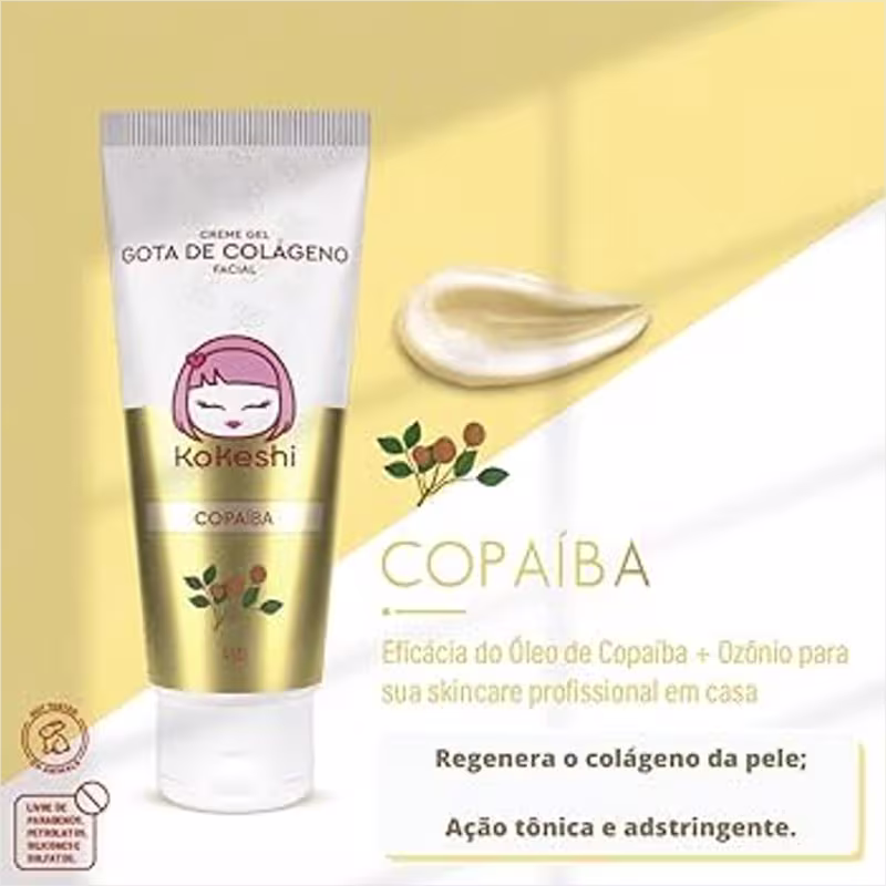 Kit Kokeshi Pele de Porcelana + Creme Gel Gota De Colágeno