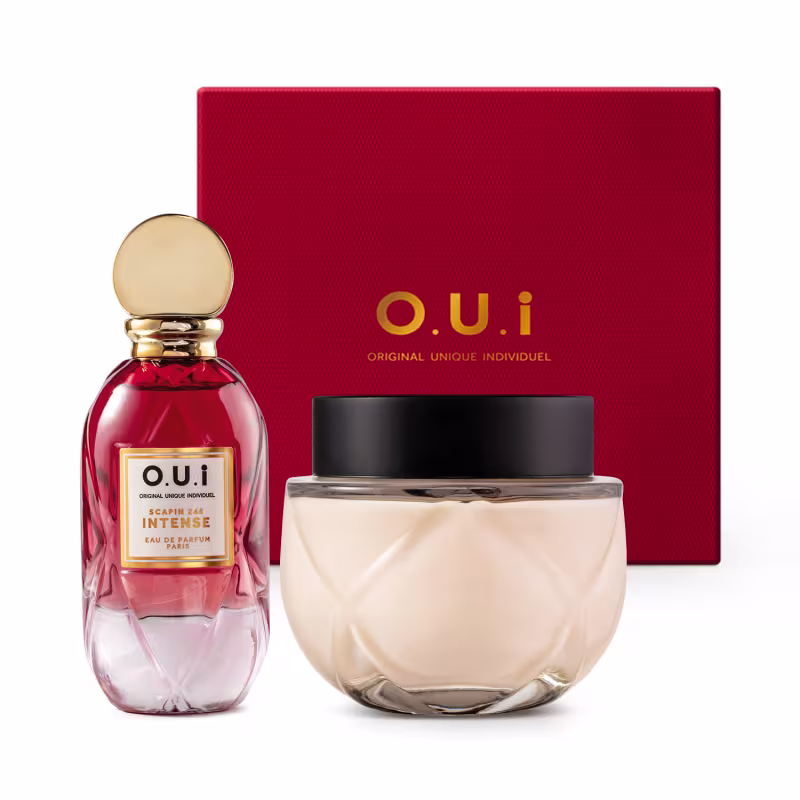 Conjunto Scapin 245 Intense O.U.i Feminino - EDP 75ml + Crème Riche 200g + Caixa Presenteável