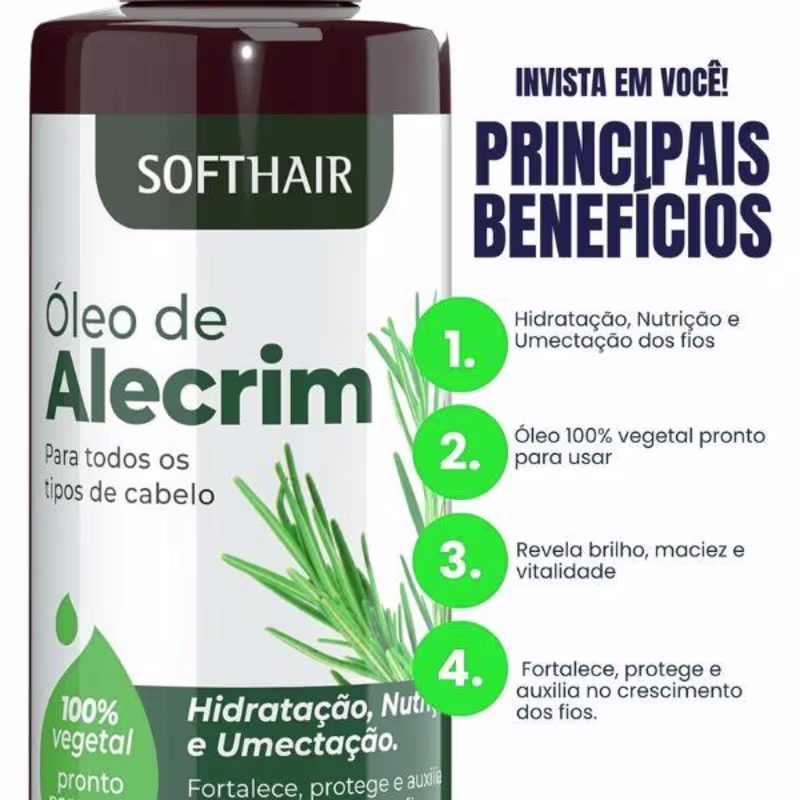 Óleo De Alecrim Para Crescimento Capilar + Shampoo Limpeza