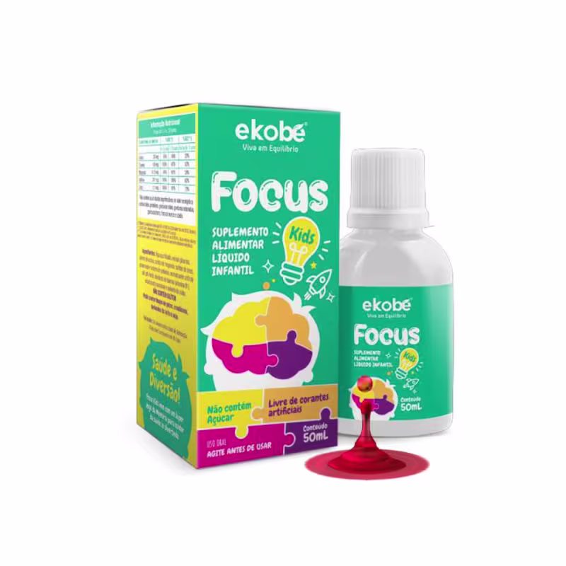 Focus Kids Melhora Memória Ajuda no Défict de Atenção Infantíl Ekobé 50ml