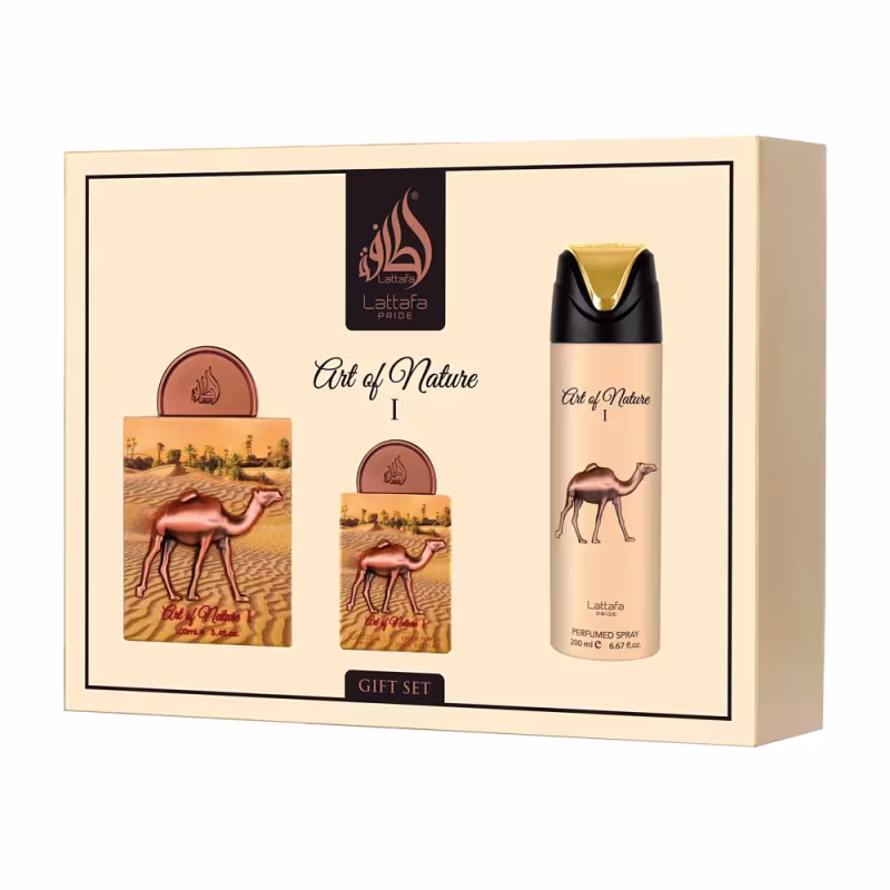 Kit Perfume Lattafa Art Of Nature I Edp Unissex 100ml + 20ml + Spray 200ml