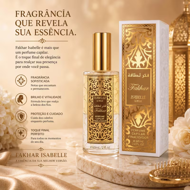 Perfume Capilar Finalizador Fakhar Gold 60ml - Isabelle La Belle