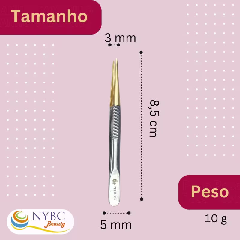NYBC Beauty Inox 420 Desencravar - Pinça Fina Dourada