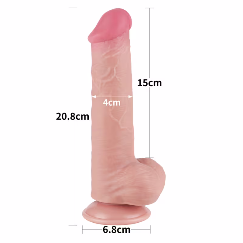 Pênis Realístico com dupla camada Pele deslizante Dong Flesh 20,8x4 cm - Lovetoy