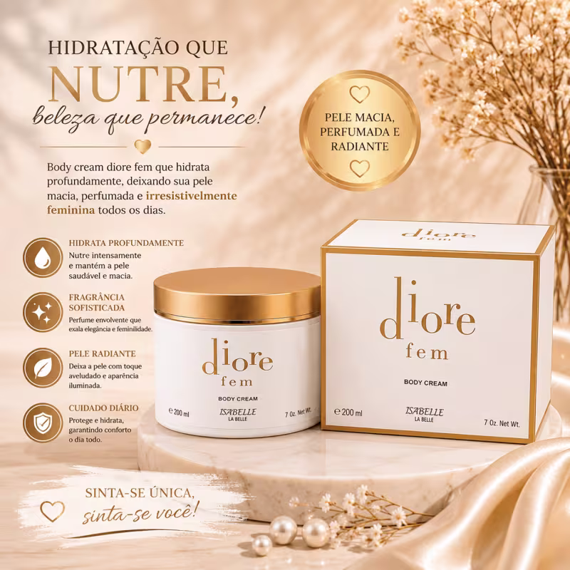 Creme Corporal Hidratante Diore Fem 200ml (Pasta) - Isabelle La Belle