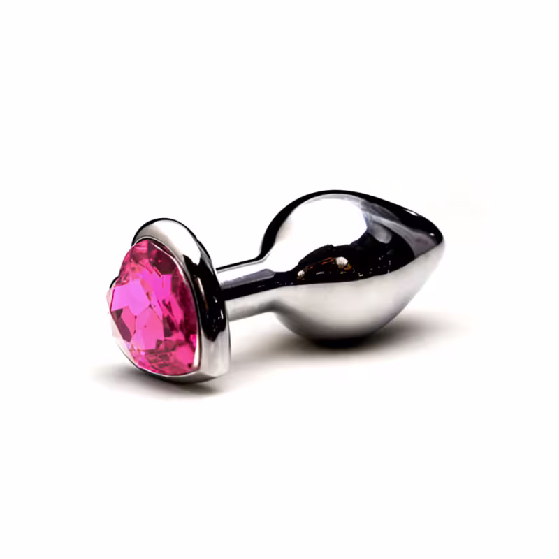 Plug anal tamanho Médio em alumínio, com formato cônico, feito em alumínio fundido e polido a mão Cor ROSA