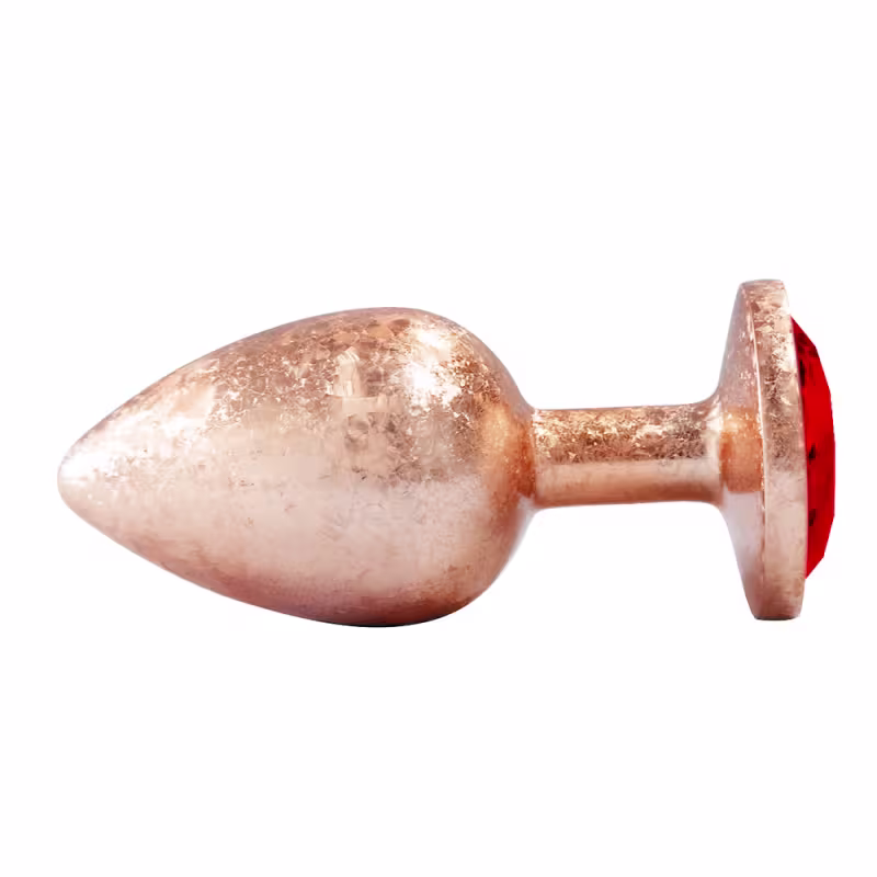 Plug Anal de Luxo Tamanho Médio com Pedra Acrílico usando nova tecnologia Cor DOURADO