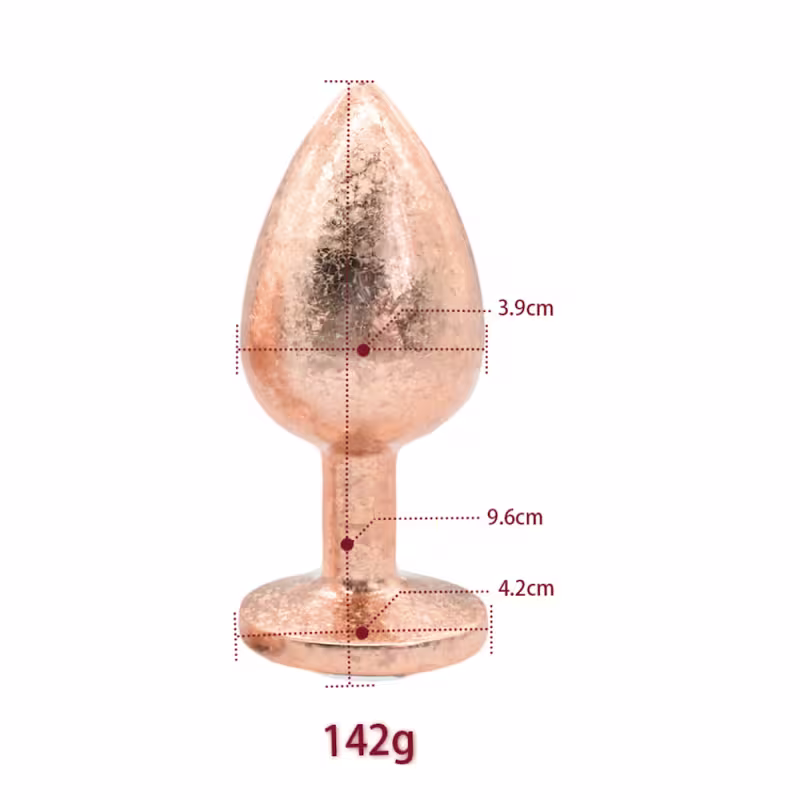 Plug Anal de Luxo Tamanho Médio com Pedra Acrílico usando nova tecnologia Cor DOURADO