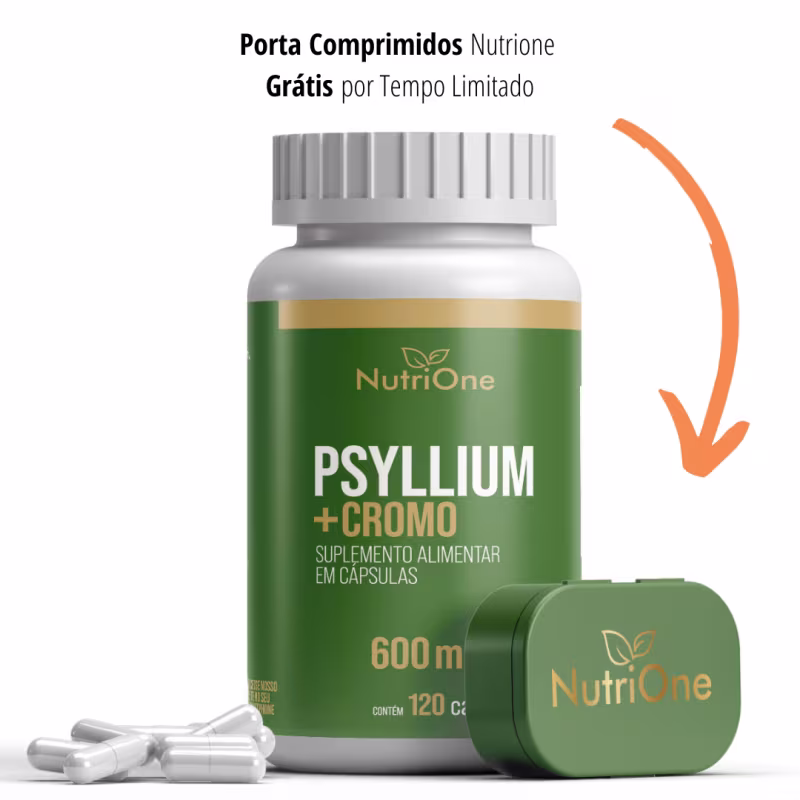 Psyllium + Picolinato De Cromo 120 Cápsulas 600mg - Nutrione