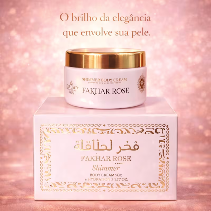 Creme Hidratante Corporal Isabelle La Belle Shimmer Fakhar Rose, 90g.