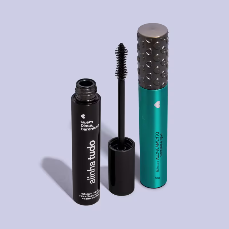 Combo Máscara de Cílios: Alongamento Resistente à Água 10g + Cílios e Sobrancelhas Incolor 12g