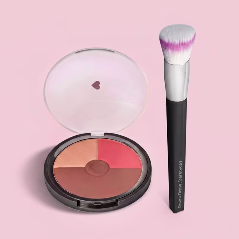 Combo Efeito Bronzer Quem Disse, Berenice?: Pó Compacto Facial Napolitano 18g + Pincel Super Funcional