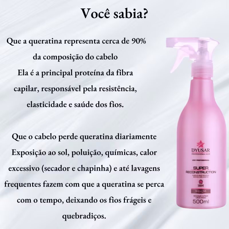 Queratina Cistina Super Reconstrução Capilar Profissional 500ml Dyusar