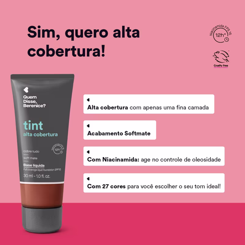 Base Líquida Tint Alta Cobertura Cor 220O 30ml v2