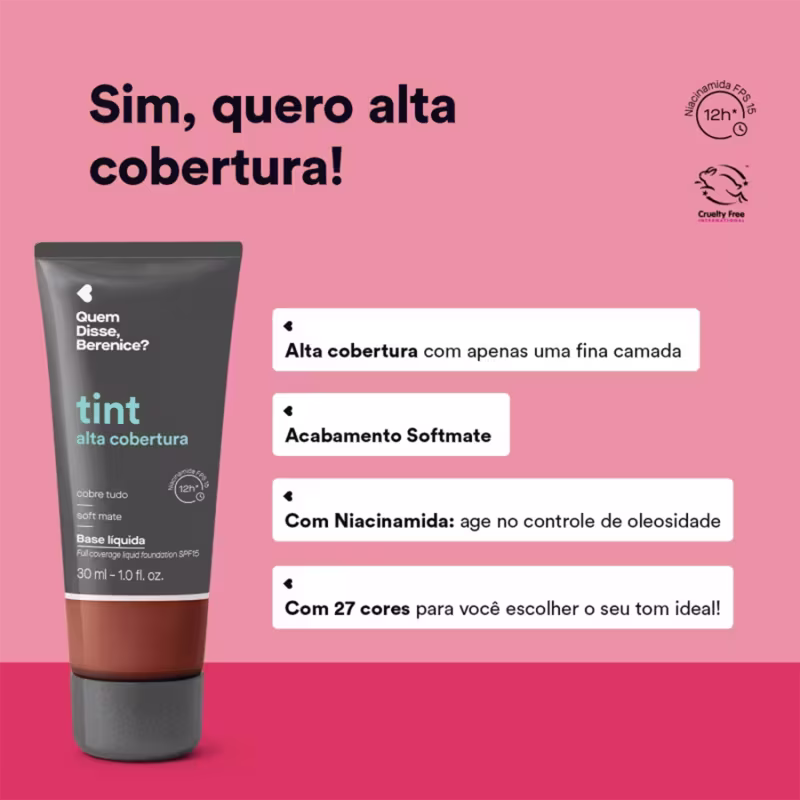 Base Líquida Tint Alta Cobertura Cor 210N 30ml
