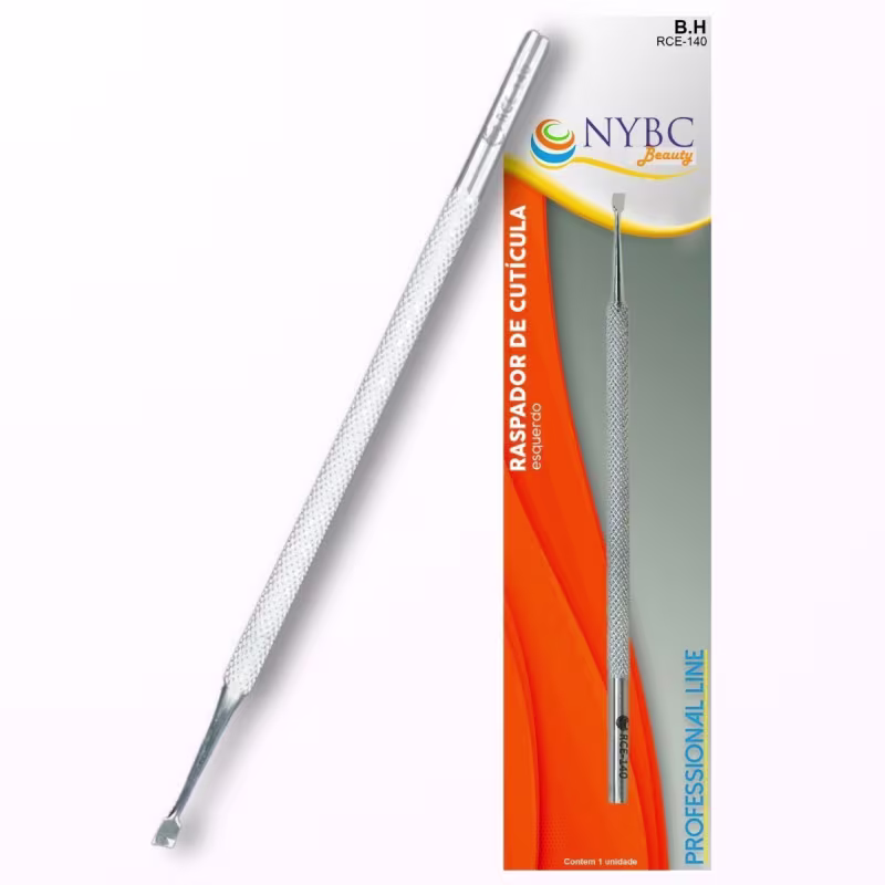Kit NYBC Beauty Raspador de Cutícula Aço Inox, 12 Unidades.