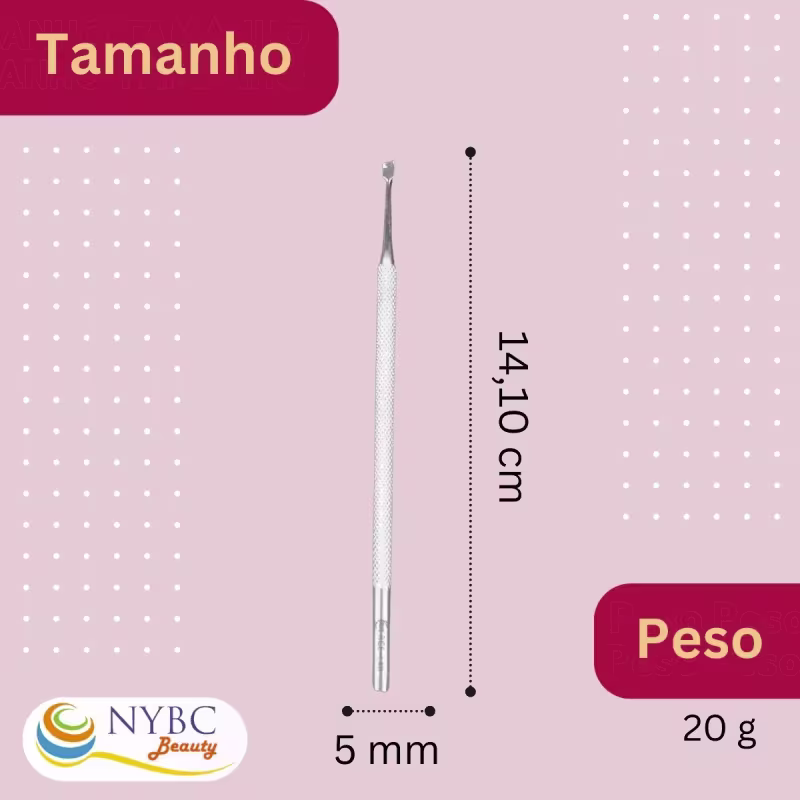 Kit NYBC Beauty Raspador de Cutícula Aço Inox Sexteto, 6 unidades.