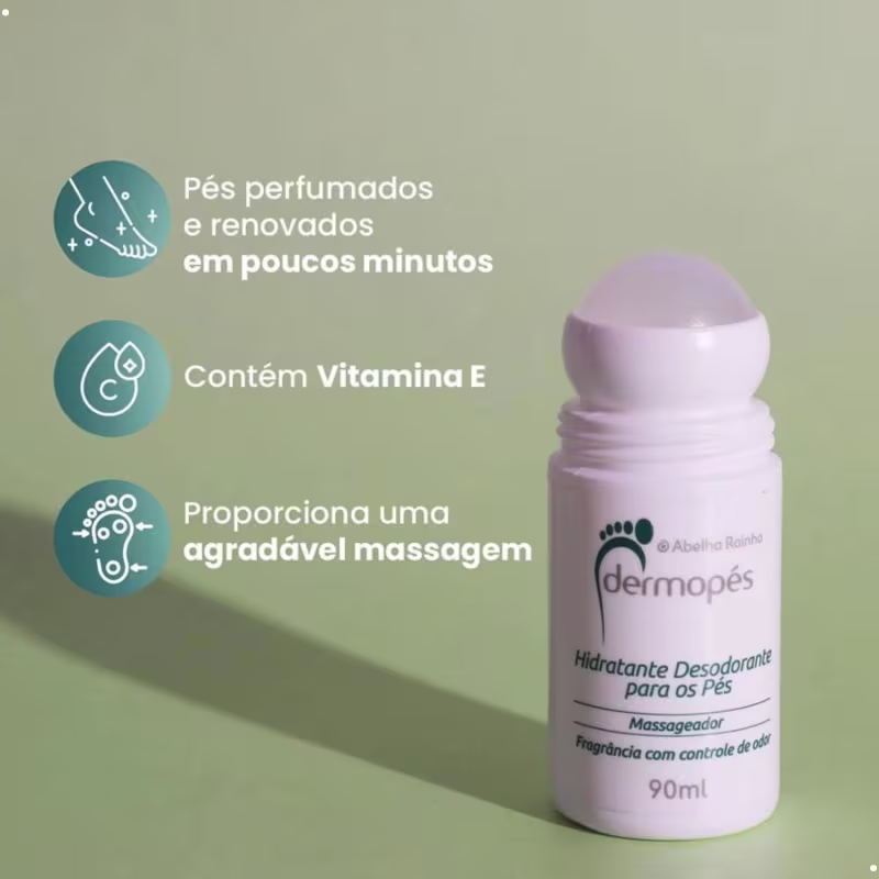 Hidratante Desodorante para os Pés Abelha Rainha Dermopés, 90ml.